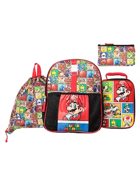 Set Mochila Escolar Super Mario Nintendo