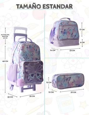 Set mochila escolar Us Urban Mariposa unisex