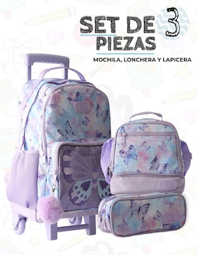 Set mochila escolar Us Urban Mariposa unisex