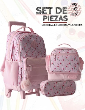 Set mochila escolar Us Urban Flores unisex