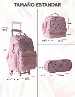 Set mochila escolar Us Urban Flores unisex