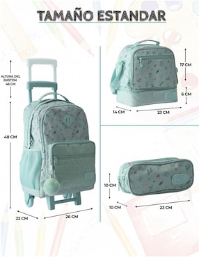 Set mochila escolar Us Urban Flores unisex