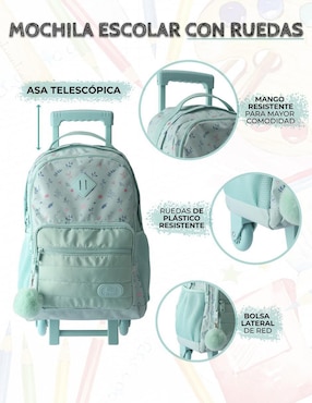 Set mochila escolar Us Urban Flores unisex