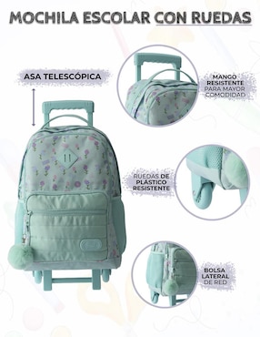 Set mochila escolar Us Urban Flores unisex