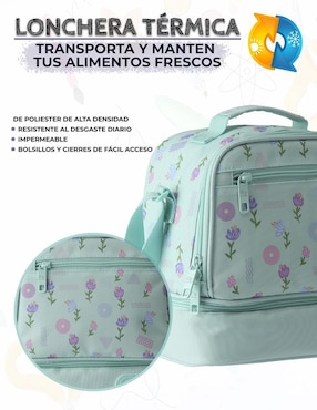 Set mochila escolar Us Urban Flores unisex