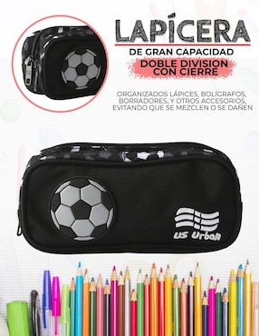 Set mochila escolar Us Urban Futbol unisex