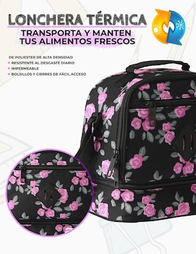 Set mochila escolar Us Urban Flores unisex