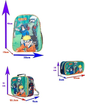 Set mochila escolar Naruto Uzumaki Keepack unisex