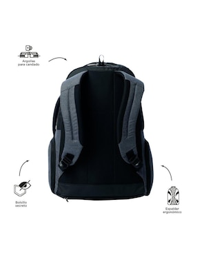 Mochila con portalaptop Totto Hexa impermeable unisex