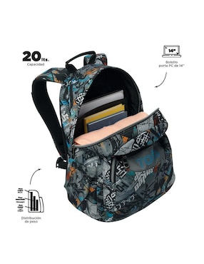 Mochila escolar Totto Acuarela para niño