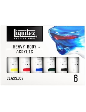 Set de pinturas acrílicas Liquitex Heavy Body 6 piezas