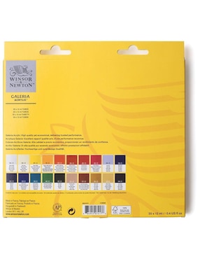 Set de pinturas acrílicas Winsor & Newton Galery 20 piezas
