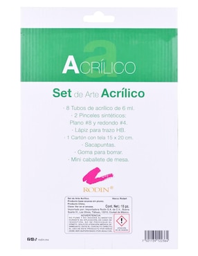 Set Pintura acrílica Rodart Profesional 15 piezas