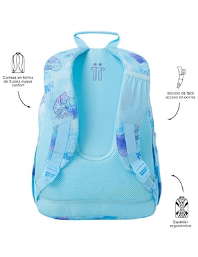 Mochila con portalaptop Totto Acuarela para niña