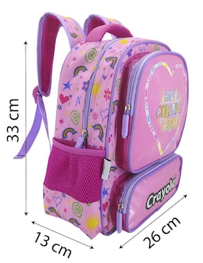 Mochila escolar American Bags Heart Colorful Crayola para niña
