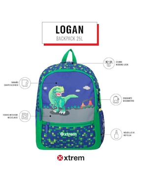 Mochila escolar estudiantes Xtrem Logan 5xt unisex