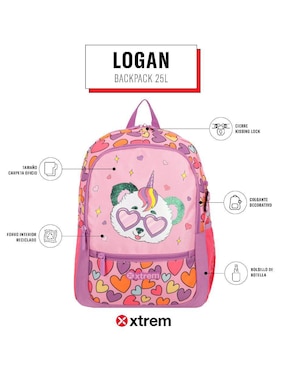 Mochila escolar estudiantes Xtrem Logan 5xt unisex