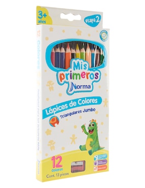 Lápices de color Norma Mis Primeros Norma triangular 13 piezas