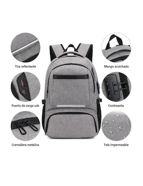 Mochila escolar Lab.G impermeable unisex
