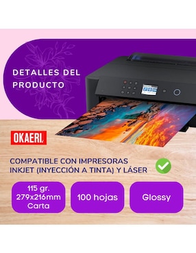 Papel fotográfico carta Okaeri 120 g