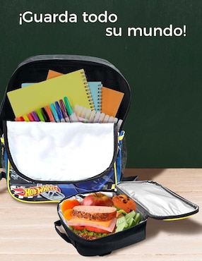Set mochila escolar Hot Wheels Hot Wheels Speed Club para niño