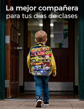 Set mochila escolar Hot Wheels Hot Wheels Speed Club para niño