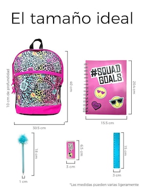 Set mochila escolar Emoji Red Velvet para niña