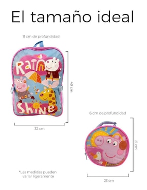 Set mochila escolar Peppa Pig Peppa Pig para niña