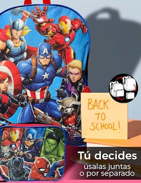 Set mochila escolar Avengers Marvel para niño