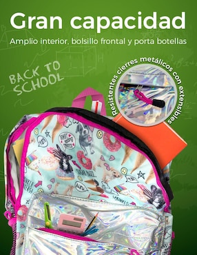 Mochila escolar Gato Unicornio Red Velvet para niña