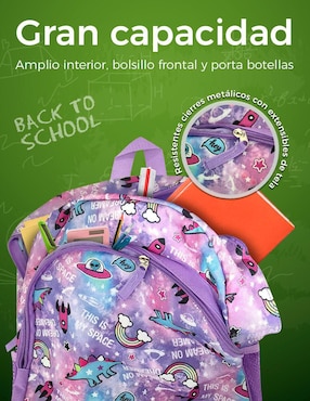Mochila escolar Dino Crew Red Velvet para niña
