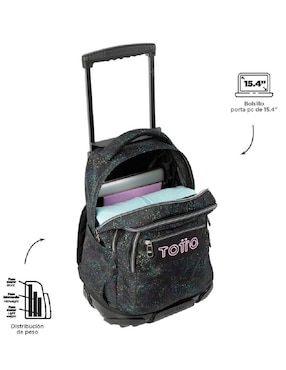 Mochila escolar Totto Rue Bomper para niña impermeable