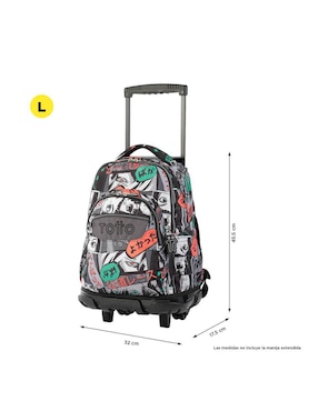 Mochila escolar Totto Rue Bomper impermeable para niño