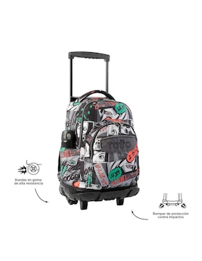 Mochila escolar Totto Rue Bomper impermeable para niño