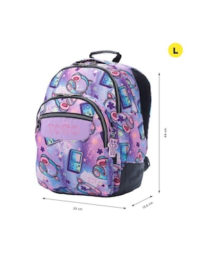 Mochila con portalaptop Totto Rayol para niña
