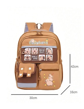 Mochila escolar capibara impermeable infantil unisex
