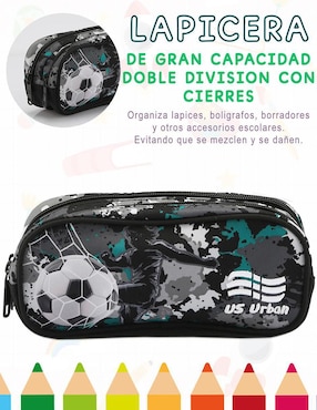 Set mochila escolar Us Urban Balón de Futbol para niño