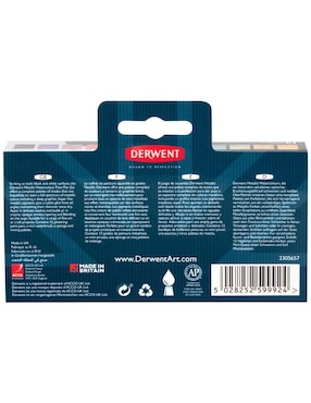 Acuarelas pastilla Derwent 12 colores