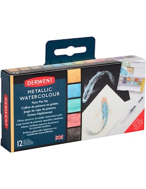Acuarelas pastilla Derwent 12 colores