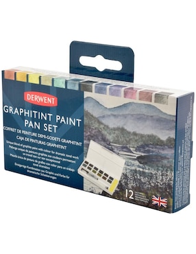 Acuarelas pastilla Derwent 12 colores