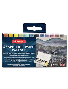 Acuarelas pastilla Derwent 12 colores