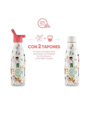Termo Cool Bottles de acero inoxidable Kids con tapa rosca 350 ml