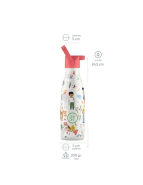 Termo Cool Bottles de acero inoxidable Kids con tapa rosca 350 ml