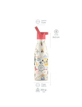 Termo Cool Bottles de acero inoxidable Kids con tapa rosca 350 ml