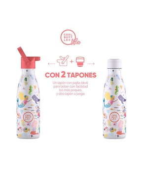 Termo Cool Bottles de acero inoxidable Kids Dulces Sirenas con tapa rosca 350 ml