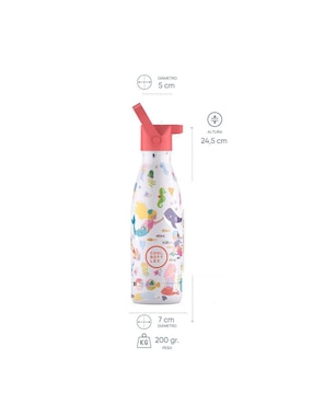 Termo Cool Bottles de acero inoxidable Kids Dulces Sirenas con tapa rosca 350 ml