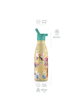 Termo Cool Bottles de acero inoxidable Kids Hadas Magicas con tapa rosca 350 ml