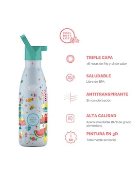 Termo Cool Bottles de acero inoxidable Kids Candy Land con tapa rosca 350 ml