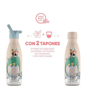 Termo Cool Bottles de acero inoxidable Kids con tapa rosca 350 ml