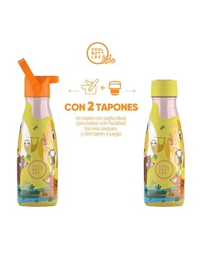 Termo Cool Bottles de acero inoxidable Kids Jungle Park con tapa rosca 260 ml